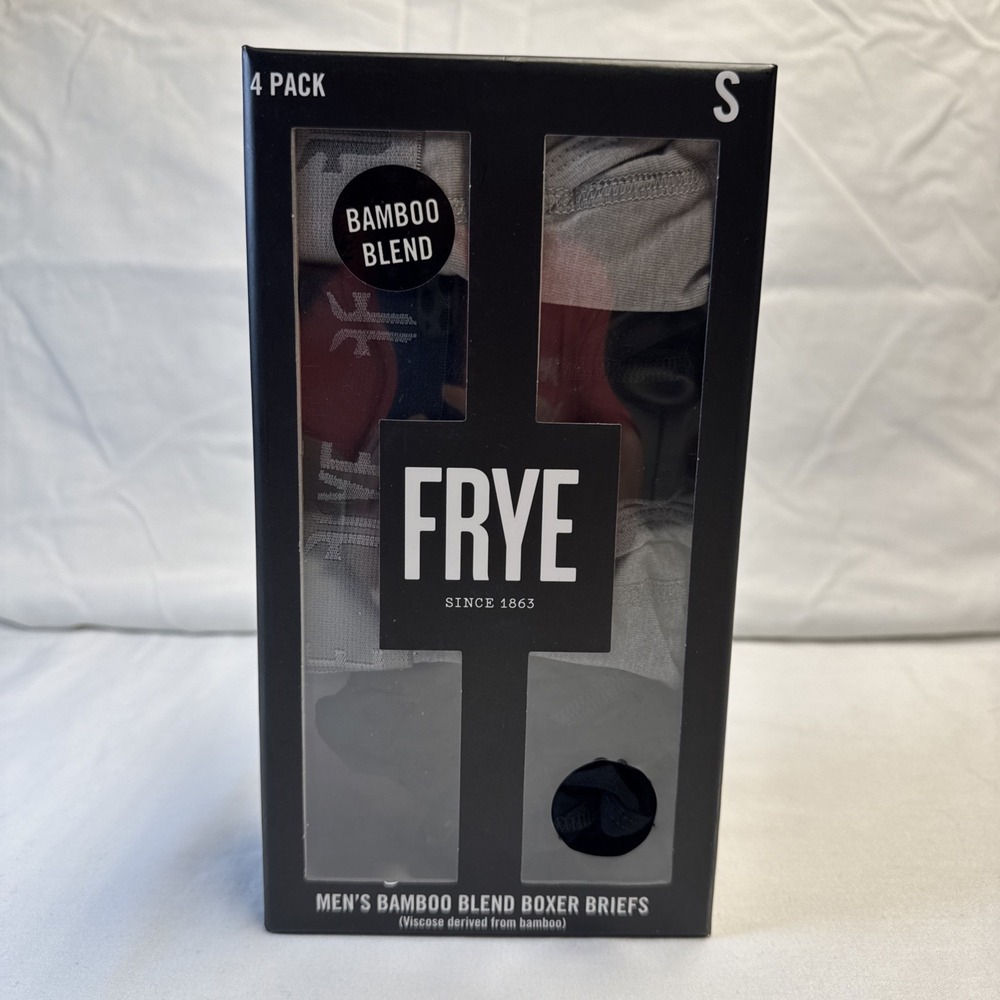 FRYE Bamboo Blend Boxer Briefs - 4 Pack - NWT - Small- Black & Gray Shades